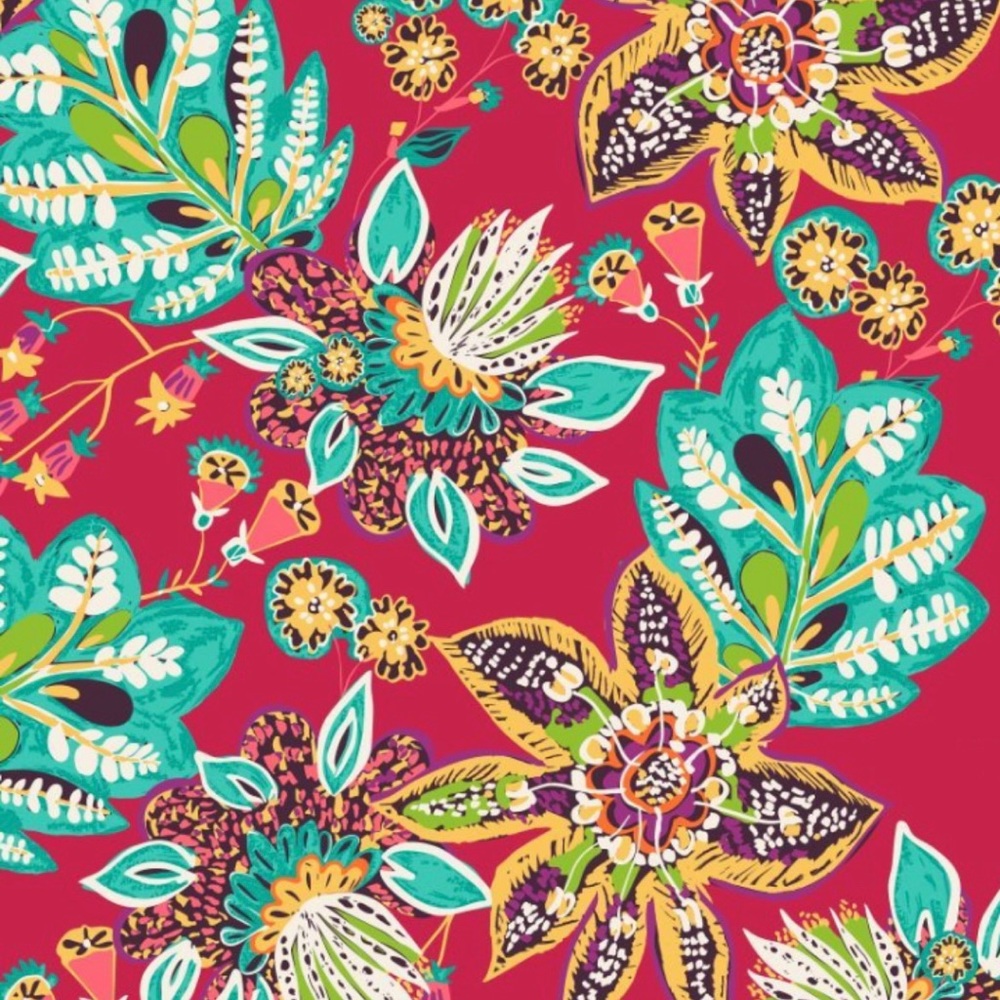 Vera Bradley Rumba Print Floral Little Hipster Crossbody Bag Purse Red Green OS - Picture 6 of 6